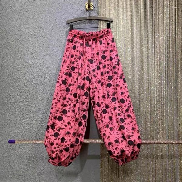 Calças femininas casuais moda feminina fina leggings verão cintura alta solta sweatpants streetwear roupas vintage lanterna