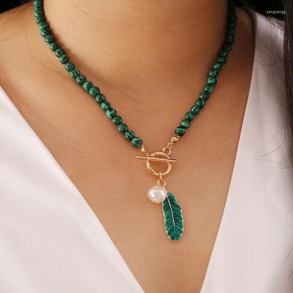 Colar brincos conjunto cor verde pedra pingente 2 peças/set malaquita gota óleo pulseira presente