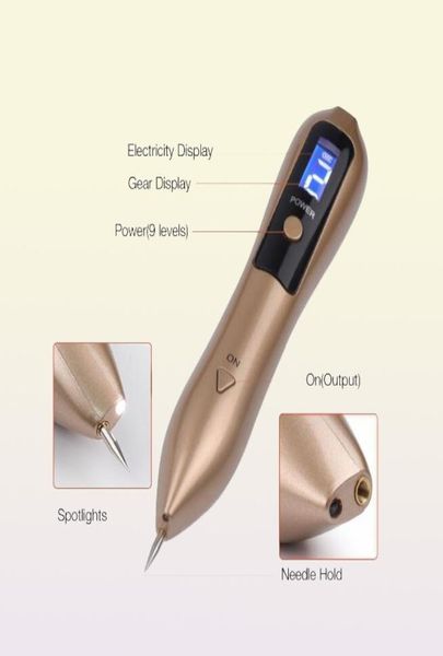 Outros equipamentos de beleza Caneta de plasma Remoção de toupeira Removedor de manchas escuras LCD Skincare Point Skin Wart Tag Tattoo Removal Tool7641736