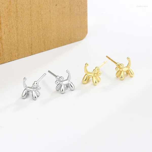 Brincos de garanhão S925 agulha de prata bonito cão de desenho animado mini para design criativo coreano doce cachorrinho joias de metal atacado