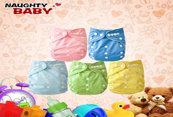 Fraldas baratas para bebês 5 peças com inserção fralda de pano tamanho único Naughtybaby fraldas de cor lisa 2524853