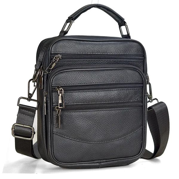 Moda masculina bolsas de couro genuíno pequeno bolsa ombro para tablet alta qualidade escritório mensageiro sacos masculino crossbody 240117