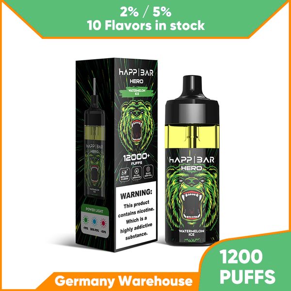 Heißer Verkauf Plus 12000 Puffs Einweg-Vape-Stift Elektronische Zigarette 2% 5% Mesh Coil Dampf 12k Puff Bar 650mAh Batterie wiederaufladbare Pod Deutschland Versand