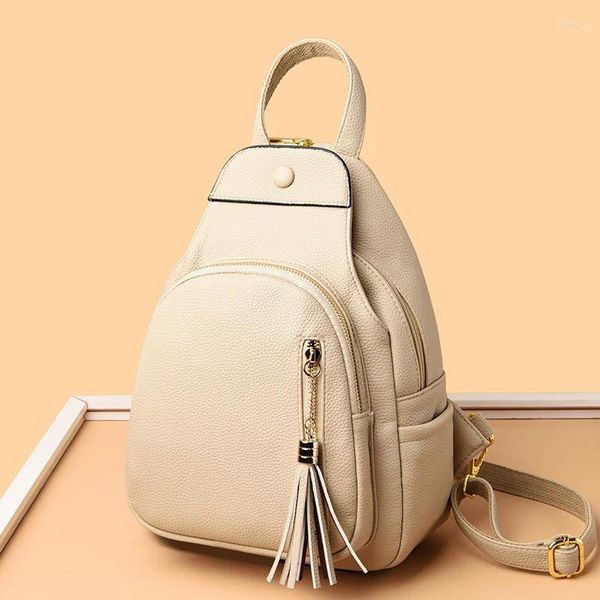 Abendtaschen Mode Frauen Luxus Leder Rucksack Weibliche Schule Buch Tasche Reise Rucksack Casual Brust Pack Mehrzweck Schulter