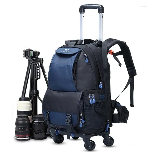 Malas de ombro saco de viagem pogal mochila profissional câmera trole mala sobre rodas homens cabine rolando bagagem