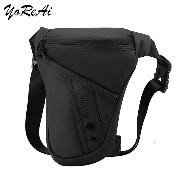 YoReAi Borsa da gamba impermeabile in nylon da uomo di alta qualità Moto Borsa a tracolla multiuso a tracolla Cintura Hip Bum Marsupio in vita 240117