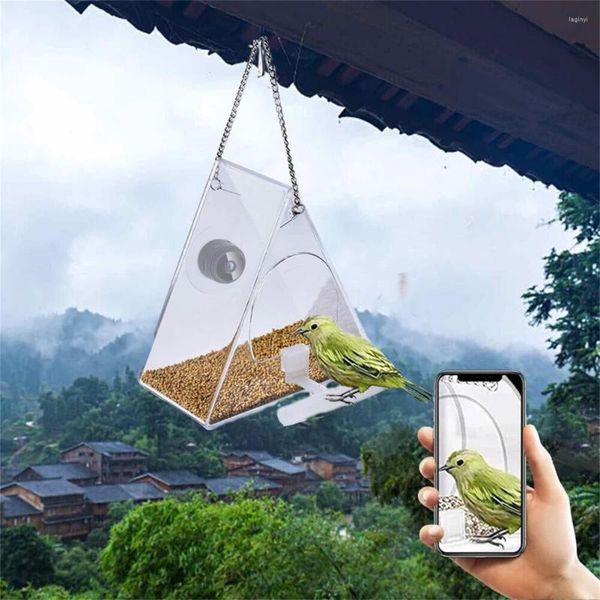 Outros suprimentos de pássaros alimentador de janela com câmera wifi visualização em tempo real ao ar livre transparente inteligente selvagem 1080 vídeo