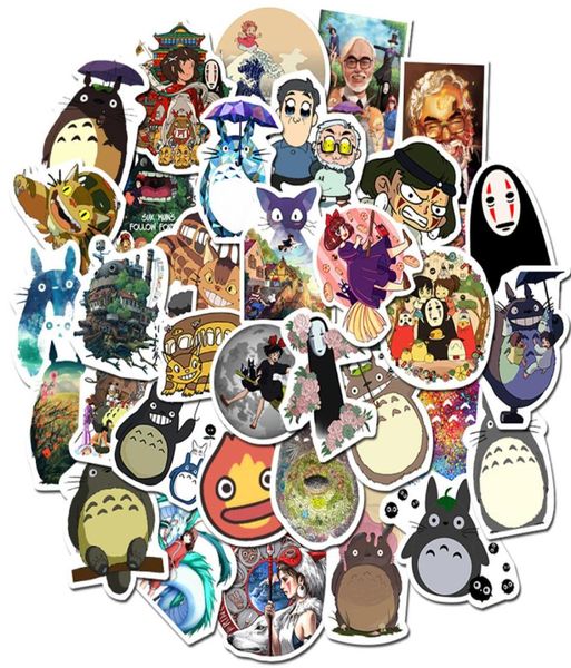 Raffreddare 102050100 pezzi totoro animou lontano principessa mononoke kiki adesivi anime ghibli hayao miyazaki decalcomanie per bambini regalo6344725
