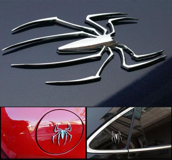 3d adesivos de carro universal metal forma aranha emblema cromo carro caminhão motor adesivo goldsilver emblema decalque adesivo estilo do carro 8378057