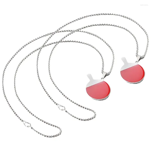 Colares de pingente 2pcs moda colar pescoço corrente tênis de mesa pendurado