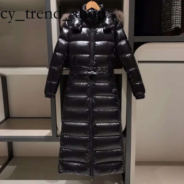 куртка monclears дизайнерские женские длинные пуховики пальто с меховым воротником женские вышитые буквы зимняя куртка верхняя одежда одежда 38 montre