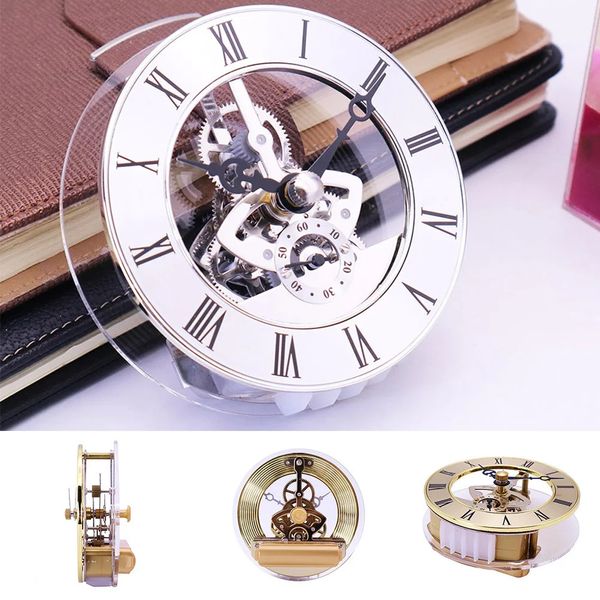 Retro -Gang Wanduhr Bewegung rund dekorative Tischuhr Metall Perspektive Bewegung Wanduhr Accessoire Antique Styleuhren 240116