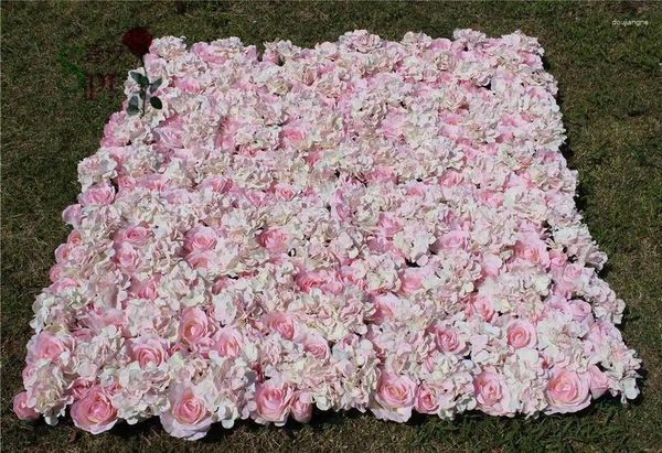 Flores decorativas SPR-light Pink-10pcs/lot Artificial Silk Rose Flower Parede Fundo de casamento Gramado/pilar Decoração de mercado