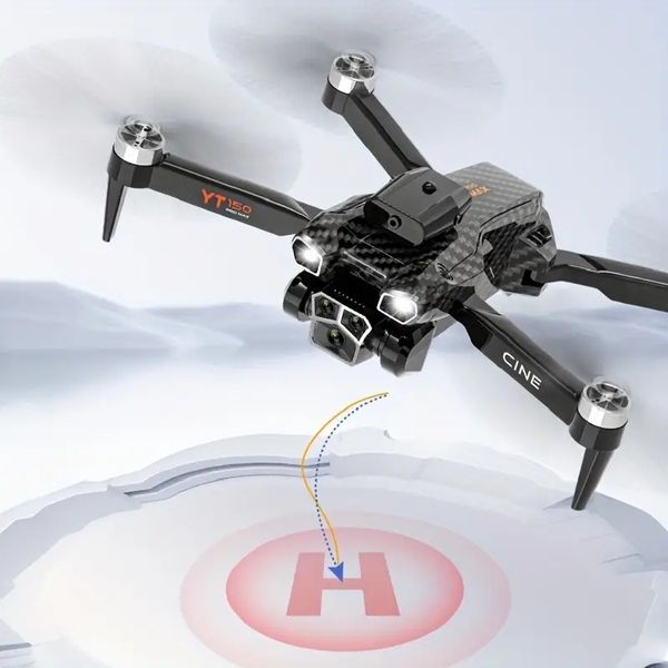 YT150 UAV aggiornato HD tre telecamere posizionamento del flusso ottico per evitare gli ostacoli quadricottero per aerei telecomandati batteria singola flusso ottico nero ESC ostacolo