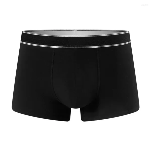 Cuecas masculinas boxer shorts sexy roupa interior macio respirável cor sólida elástico masculino calcinha de algodão virilha sedosa juventude boxers