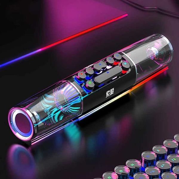 Полочные колонки SOAIY SH19s Игровой Bluetooth-динамик RGB Компьютерная звуковая панель 3D Surround Беспроводная колонка Сабвуфер Музыкальный центр Аудио Ноутбук ПК Телевизор