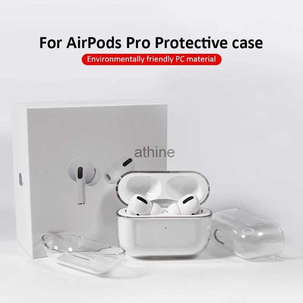 Custodie per cellulari Custodia di ricarica per auricolari wireless trasparente per Aairpods Pro Custodie per PC rigide Cuffie trasparenti protettive YQ240117