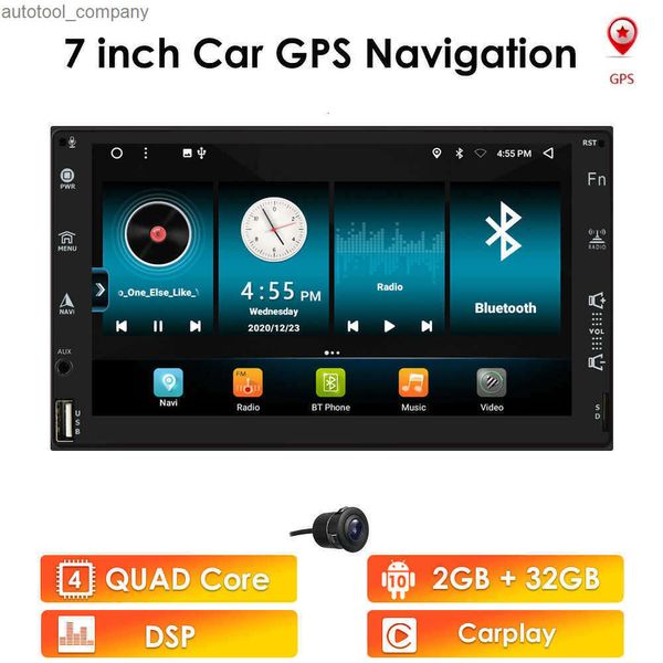 Новый автомобильный радиоприемник Android DSP 2 ГБ + 32 ГБ, GPS-навигация, универсальный 7-дюймовый автостерео, Wi-Fi, 2Din, мультимедийный плеер, Carplay SWC Cam
