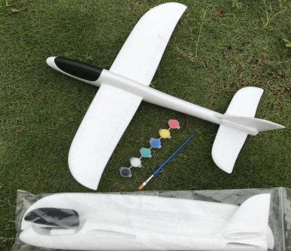 48 cm colore bianco cartone animato lancio a mano aereo in schiuma pittura fai da te aereo volante aliante manuale per bambini ragazzo ragazza intero5963519