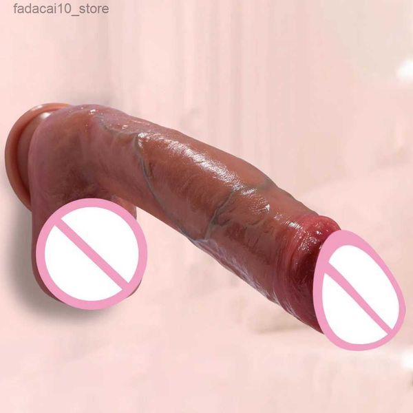 Outros itens de beleza de saúde Pele enorme pênis realista vibrador macio silicone grande falso pau adulto fêmeas masturbação brinquedo erótico para mulheres lésbicas q240117