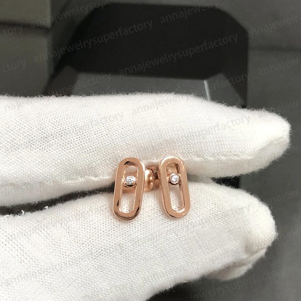 Top-Designer, klassische Mode, romantische Ohrstecker, M-Serie, asymmetrische Ohrringe, einzelner Diamant, verschiebbarer Damenschmuck, Geschenke für Paare