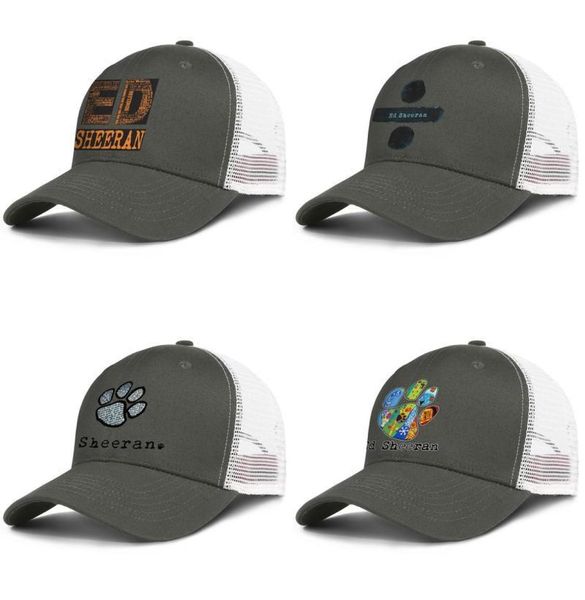 Ed Sheeran 5 Album Armygreen Herren- und Damen-Trucker-Cap, Ball-Design, taillierte Jugend-Mesh-Hüte, Paw Design Logo Divide Shape Of You8700590