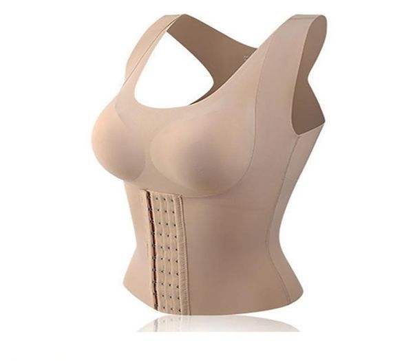 3 in1 Donna Riduce la cintura Correttore posturale Reggiseno senza cuciture Biancheria intima dimagrante Pancia Guaina Incrocio posteriore Canotte Body Fitness Vest 23690031