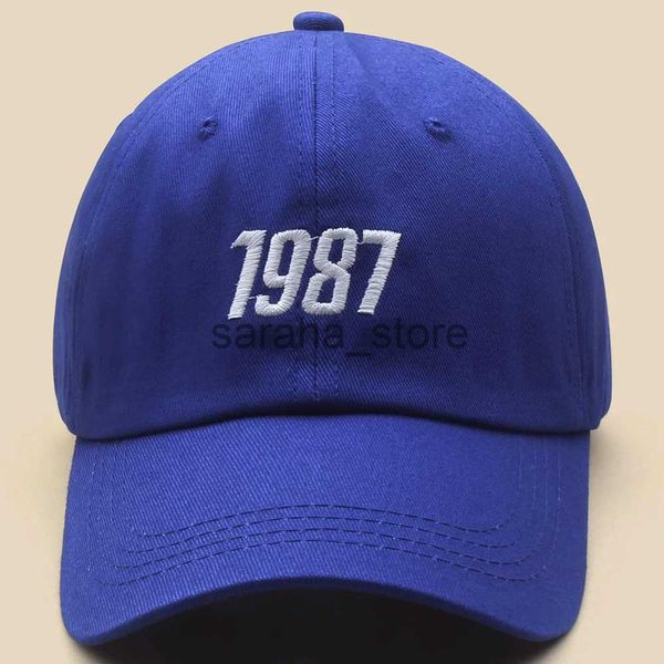 Ballkappen Neue Unisex Fashion Number 1987 Peakhut Korean Design Hats Baseball Cap Outdoor Street Casual Sun Hut Sun Caps J240117