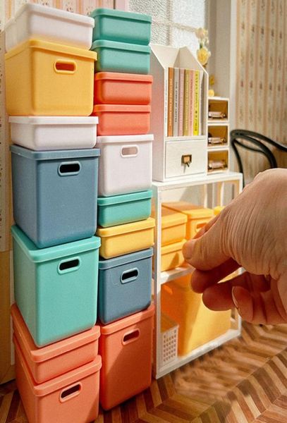 Kitchens Play Food 6 pezzi set 16 o 112 scala miniatura casa delle bambole scatola di immagazzinaggio mini contenitore per Barbie OB11 mobili per casa delle bambole Ac3749153