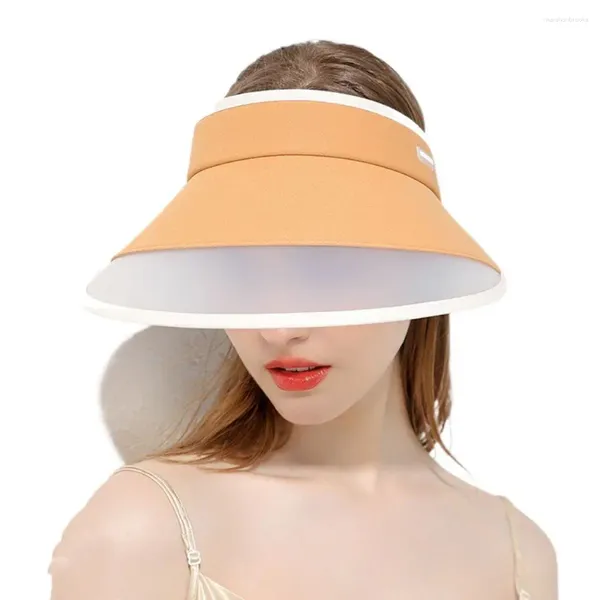 Berets Ajustável Chapéu Embalável Praia Viagem para Mulheres com Corda de Vento Wide Brim Cap Vazio Top Dobrável Sol