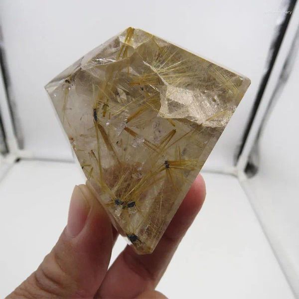 Portadores de gatos fantásticos 112g natural dourado rutilo quartzo cristal rutilado pedra de bolso reiki amostra mineral de cura 2024