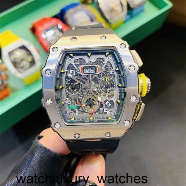 Richardmill relógios designer de moda Rm11-03 relógio masculino fino movimento mecânico automático esqueleto mão vento 316l dkyp