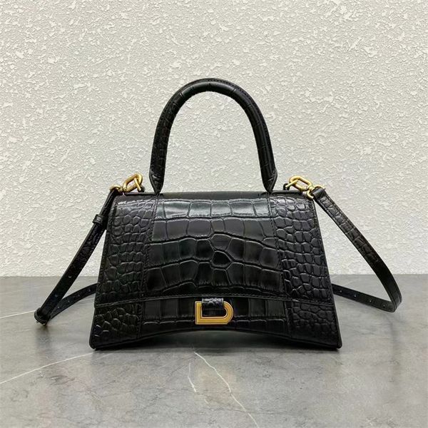 Portafoglio da donna in vera pelle Borsa a clessidra moda uomo con manico superiore Designer Stampa coccodrillo Borse a mano in rilievo Forma curva di lusso Borse a tracolla con pochette sotto le ascelle