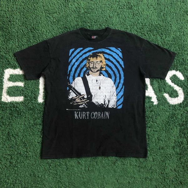 Erkek Tişörtler Drift Sokak Giyim Kurt Donald Cobain Rock Vintage Moda Yaz Büyük Boy Grafik gevşek Tişört Tişört Tee Erkekler Homme T240117