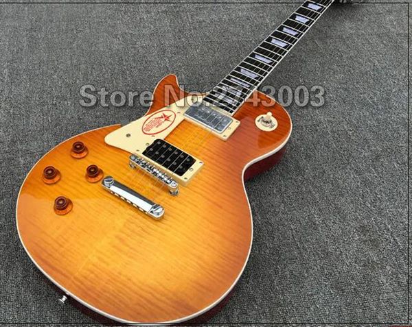 Chitarra elettrica Jimmy Page LP per mancini Corpo in mogano con top in acero fiammato Tastiera in palissandro Spedizione gratuita collo in un pezzo Qualità Guitarra