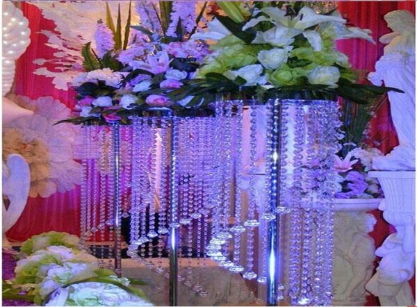 Por granel elegante espumante cristal claro guirlanda lustre suporte de bolo de casamento suprimentos de festa de aniversário decorações para mesa t7324090