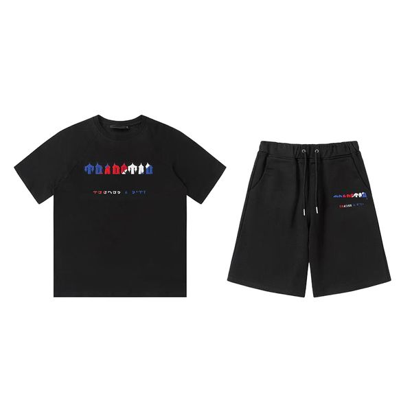 Trapstars Herren-Shorts und T-Shirt-Set, Trainingsanzüge, Paare, Handtuch-Stickerei, Buchstabe, Damen-Rundhalsausschnitt, Trap-Star-Sweatshirt, Anzüge 644