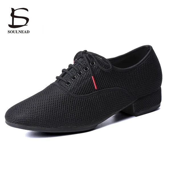 Masculino sapatos de dança latina homens salsa jazz dança meninos salão moderno tango sapatos preto malha sola macia homem tênis de treinamento 39-46 240116