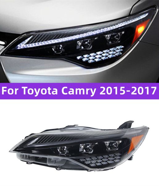 Toyota Camry için Far Montajı 20 15-20 17 ABD Sürümü LED Sıralı Dönüş sinyali LED DRL Daydime LED Işık