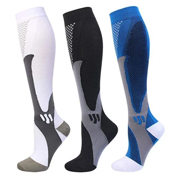 Kompressionsstrümpfe, Krampfadern, Herren- und Damen-Sportsocken, Fußball, 20–30 mmHg, elastisch, Anti-Ermüdung, Schmerzlinderung, Großhandel