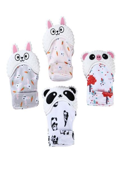 Silikon Beißring Tier Delphin Baby Zahnen Handschuh Panda Wrapper Sound Zahnen Kaubare Perlen Neugeborene Kleinkind Lebensmittelqualität8754606