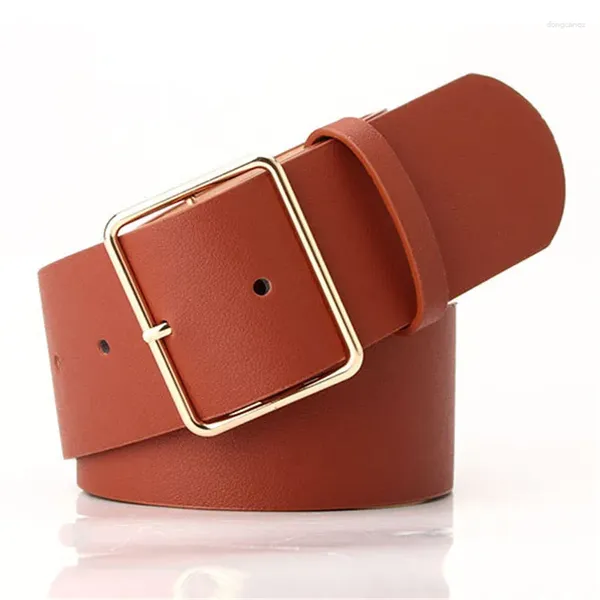 Cinture Donna Solid 5.0 104cm Cintura in PU Cintura da donna Lady Cintura casual Cintura per ragazze Cintura con fibbia quadrata