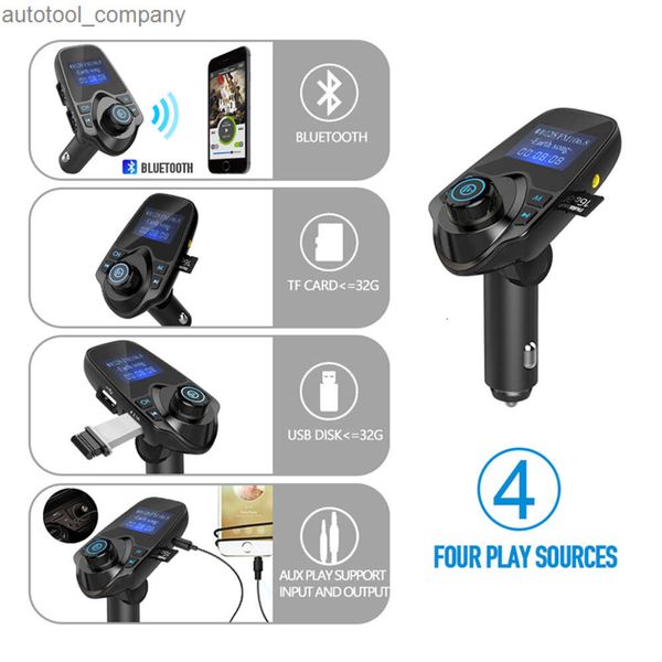 Novo T11 Display LCD Bluetooth Hands-free Car Auto Kit Carregador USB Transmissor FM Modulador sem fio Cartão TF Leitor de música de áudio com pacote