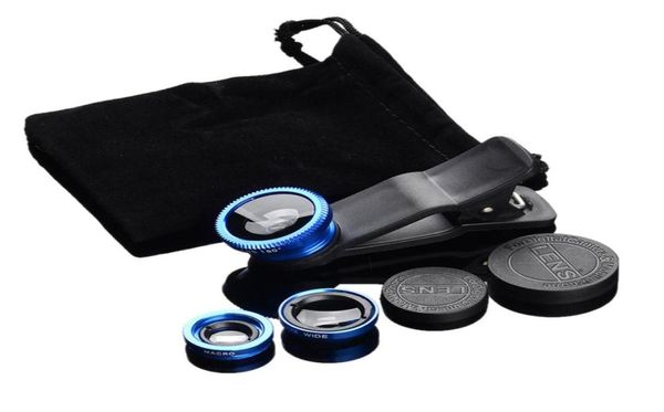 3in1 Weitwinkel-Makro-Fischaugenobjektiv-Kamera-Kits Handy-Fischaugenobjektive für alle Mobiltelefone mit Clip 067x Round3205658