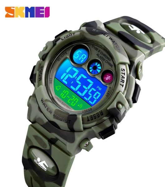 Skmei crianças led eletrônico digital relógio cronômetro 2 tempo crianças relógios esportivos 50m relógio de pulso à prova dwaterproof água para meninos meninas lj9100513