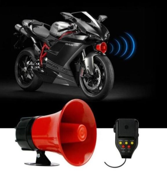 30W sirene de carro amplificadores de alarme de motocicleta alto-falante chifre tweeter com microfonesirenfirealarmrecordplay function3853471