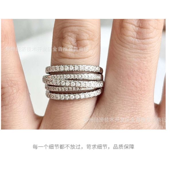 Дизайнерский ювелирный браслет David Yurma Xx, кольцо из стерлингового серебра 925 пробы с многослойным цирконом, мода 2024 года