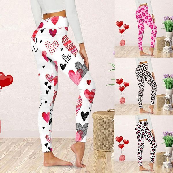 Leggings da donna San Valentino Donna San Valentino Stampa carina Casual Comodo Stivale da casa Regalo per gli amanti Coppia vestiti