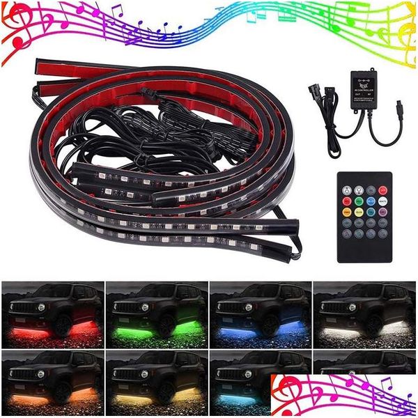 Luzes decorativas Carro Bluetooth Underglow Light Chassis Sem Fio 90x120cm Atmosfera Decorativa Bar Luzes Kit de Iluminação Remota Com So Dh2Kf