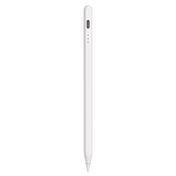 Stylus universal para Android IOS Windows Caneta de toque de tela capacitiva para iPad Apple Pencil para Huawei Xiaomi Tablet Stylus, branco puro, simples, carregando